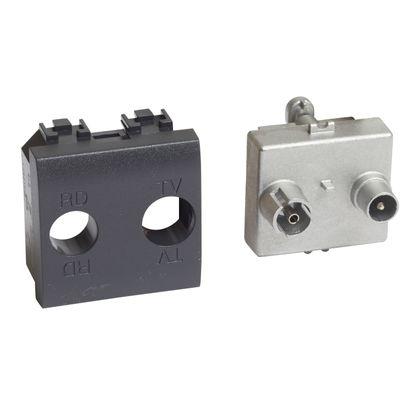 [CJCLN4211M2C] MECA PRISES TV SAT 2 MOD NOIR