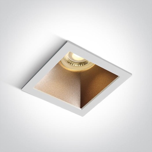 [OLI50105MWBS] WHITE GU10 10W BRASS REFLECTOR DARK LIGHT