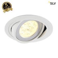 [SLV113530] NEW TRIA 1 encast.  QR111 rond matt blanc max. 75W incl. leaf